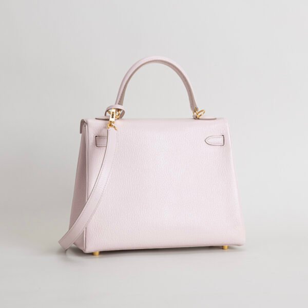 UAE Dubai Hermes Chevre Leather Kelly 25CM M7 Rose Darling Gold Hardware