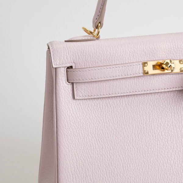 UAE Dubai Hermes Chevre Leather Kelly 25CM M7 Rose Darling Gold Hardware