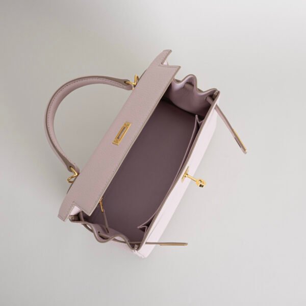UAE Dubai Hermes Chevre Leather Kelly 25CM M7 Rose Darling Gold Hardware