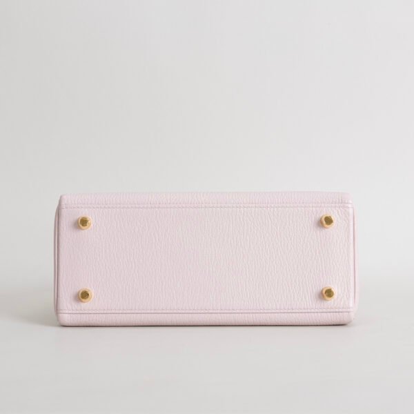 UAE Dubai Hermes Chevre Leather Kelly 25CM M7 Rose Darling Gold Hardware