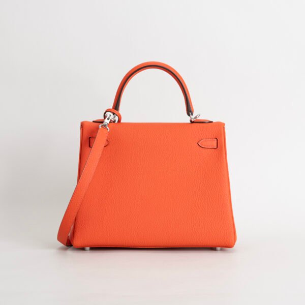 wsxc1746717877232_1 Hermes Tote Bag 9T Feu Orange Togo Leather Kelly 25CM Silver Hardware