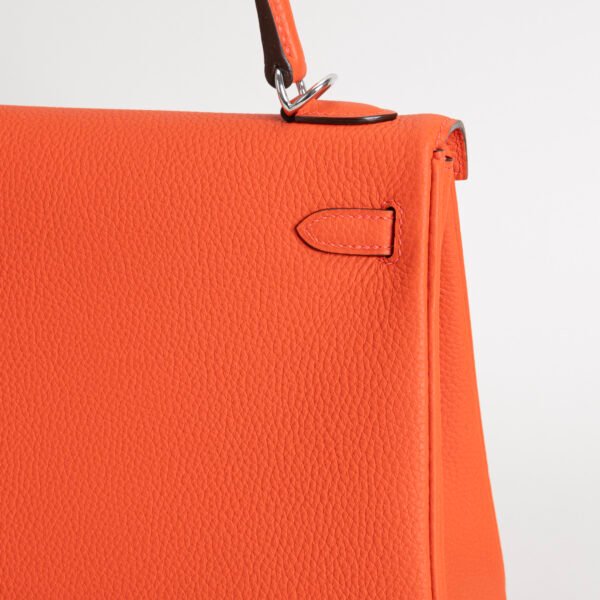 wsxc1746717877232_2 Hermes Tote Bag 9T Feu Orange Togo Leather Kelly 25CM Silver Hardware