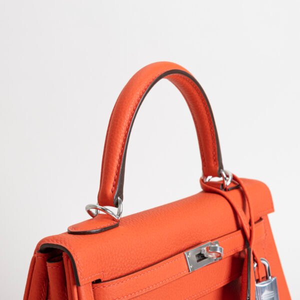 wsxc1746717877232_3 Hermes Tote Bag 9T Feu Orange Togo Leather Kelly 25CM Silver Hardware