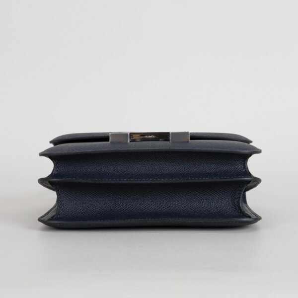 Hermes Shoulder Bag 2Z Blue Nuit Epsom Leather Constance 18CM Silver Hardware