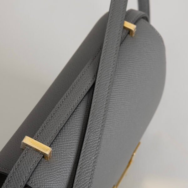 USA New York Hermes Constance 18CM Epsom Leather 0L Gris Meyer Gold Hardware