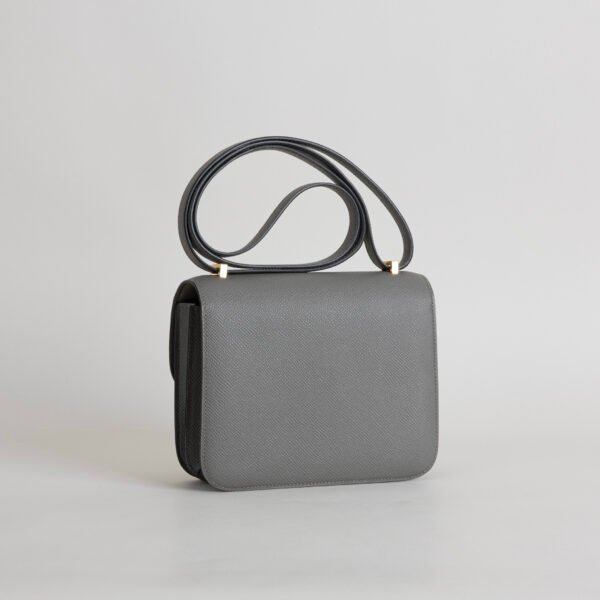 USA New York Hermes Constance 18CM Epsom Leather 0L Gris Meyer Gold Hardware
