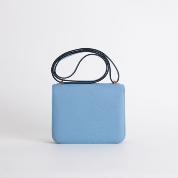 Women’s Shoulder Bag Hermes Epsom Leather P3 Blue De Nord Constance 18CM Gold Hardware