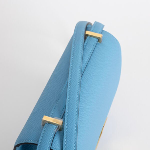 Women’s Shoulder Bag Hermes Epsom Leather P3 Blue De Nord Constance 18CM Gold Hardware