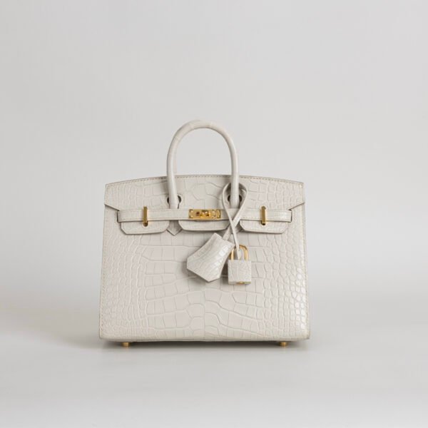 Hermes Bag Price Birkin Sellier 20CM 8L Beton Matte Alligator Crocodile Gold Hardware