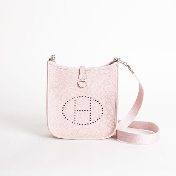 wsxc1747148099388_0-scaled-1 Full Handmade Hermes Clemence Leather Mini Evelyne 18CM 3Q Rose Sakura Silver Hardware