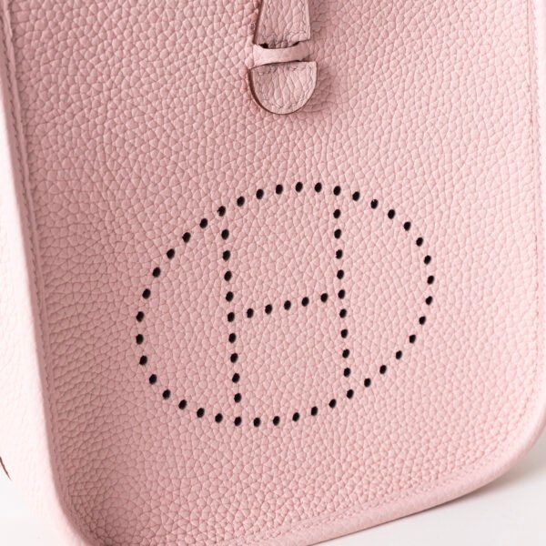 wsxc1747148099388_4 Full Handmade Hermes Clemence Leather Mini Evelyne 18CM 3Q Rose Sakura Silver Hardware
