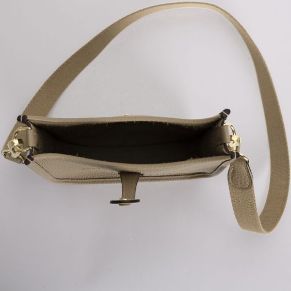 Hermes Bag Images 0M Chai Clemence Leather Mini Evelyne 18CM Gold Hardware