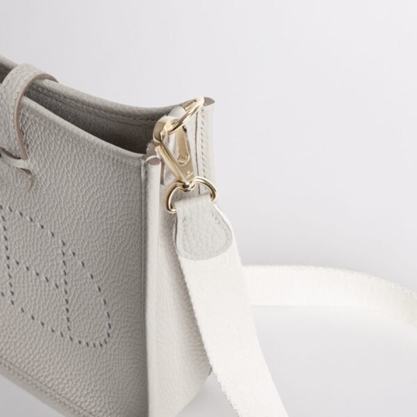 Stock Hermes 8L Beton Clemence Leather Mini Evelyne 18CM Gold Hardware