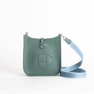 wsxc1747148277538_0-scaled-1 Hermes Bag Price Clemence Leather Mini Evelyne 18CM Z6 Malachite Silver Hardware