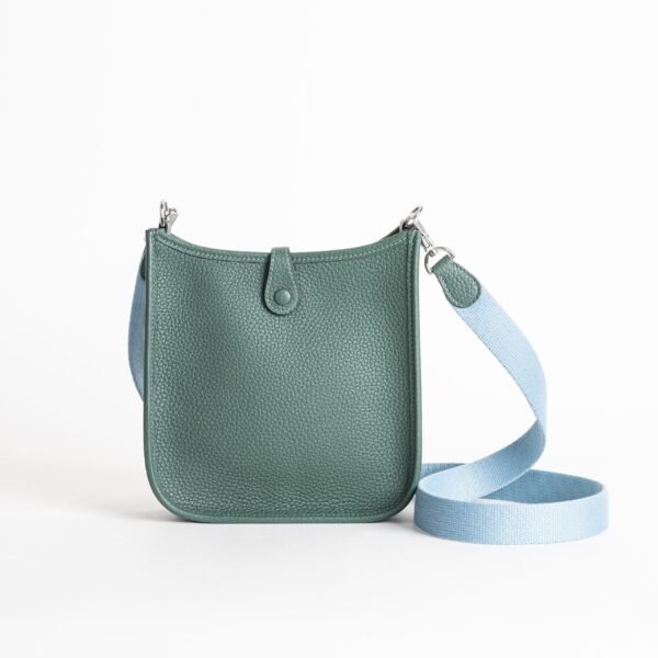 Hermes Bag Price Clemence Leather Mini Evelyne 18CM Z6 Malachite Silver Hardware