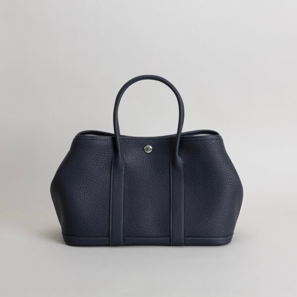 Hermes Bag Boutique Garden Party 30CM Negonda Leather 2Z Blue Nuit Silver Hardware