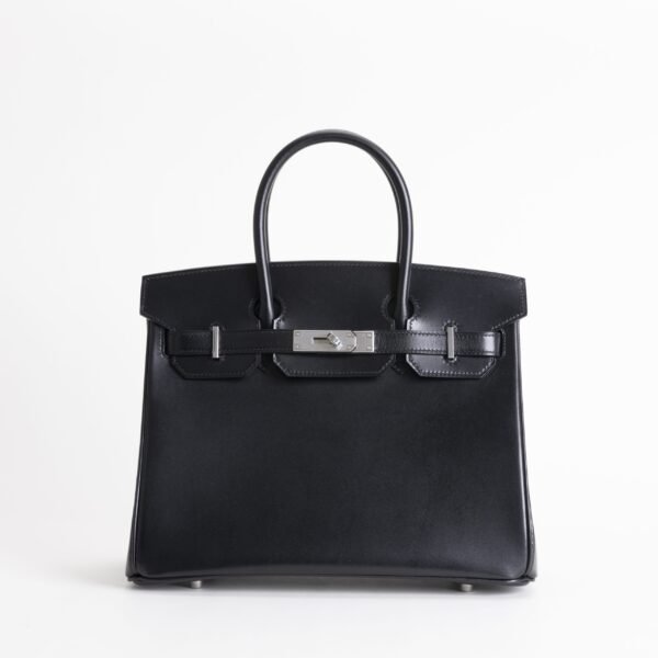 UAE Dubai Hermes Box Leather Birkin 30CM CK89 Noir Silver Hardware