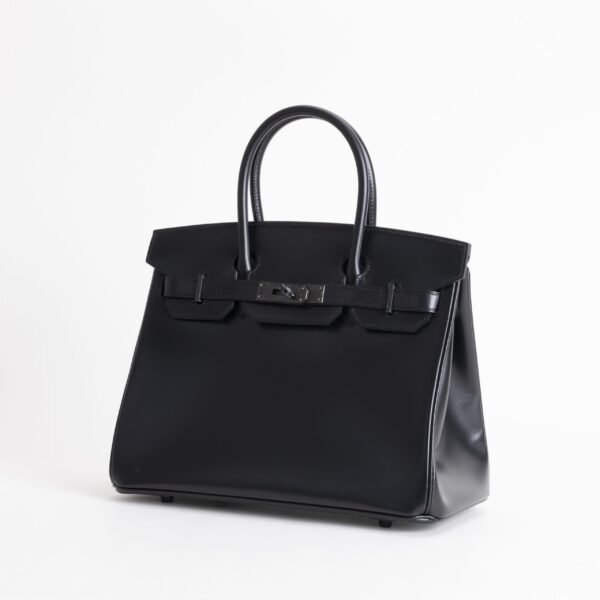 UAE Dubai Hermes Box Leather Birkin 30CM CK89 Noir Silver Hardware