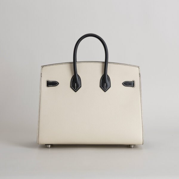 Special Order Hermes Birkin Sellier 25CM Epsom CK10 Craie / CK89 Noir Silver Hardware