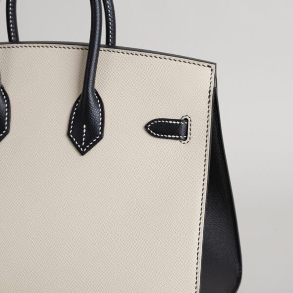 Special Order Hermes Birkin Sellier 25CM Epsom CK10 Craie / CK89 Noir Silver Hardware