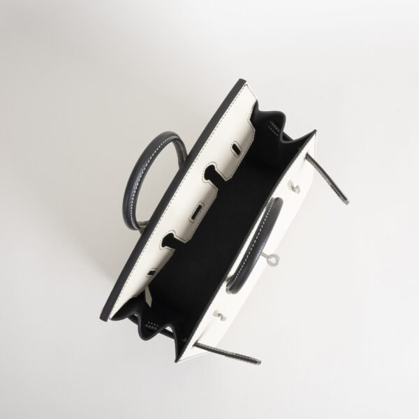 Special Order Hermes Birkin Sellier 25CM Epsom CK10 Craie / CK89 Noir Silver Hardware