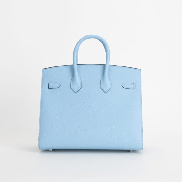 Hermes Bag Price Birkin Sellier 25CM Epsom Leather 7N Blue Celeste Silver Hardware
