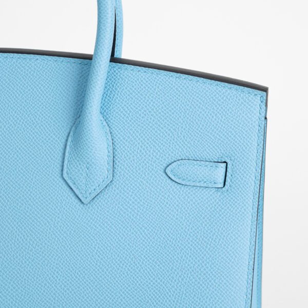 Hermes Bag Price Birkin Sellier 25CM Epsom Leather 7N Blue Celeste Silver Hardware