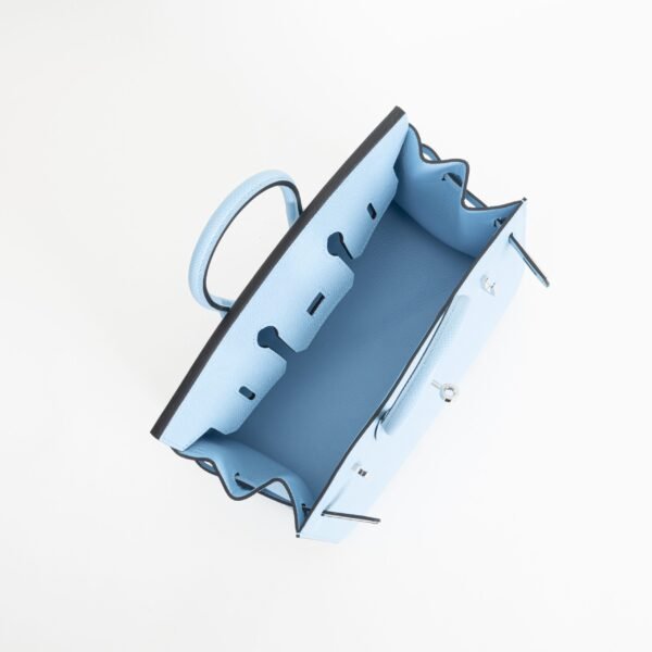 Hermes Bag Price Birkin Sellier 25CM Epsom Leather 7N Blue Celeste Silver Hardware