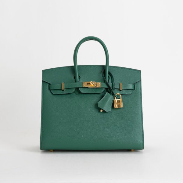 Hermes Epsom Leather CC65 Vert Moyen Birkin 25CM Gold Hardware