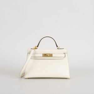 Hermes Evening Bag Mini Kelly 19CM Epsom Leather 8L Beton Gold Hardware