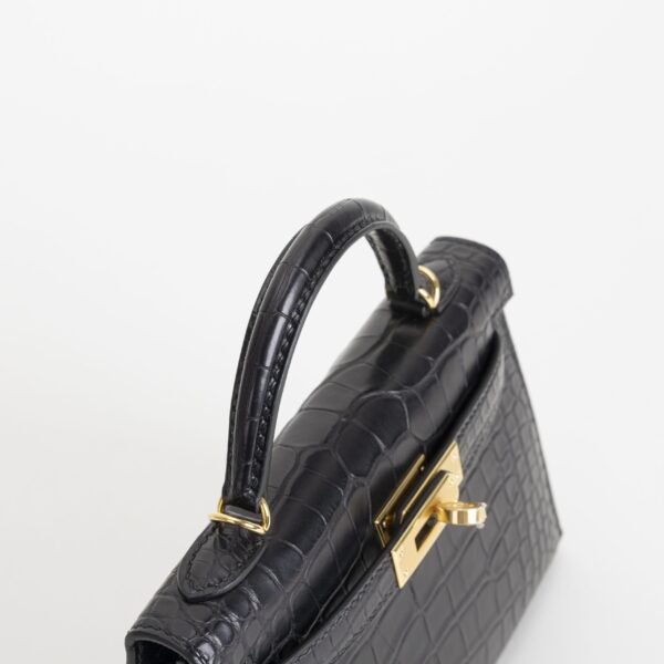 wsxc1748972172816_4-scaled-1 UAE Dubai Herme Mini Kelly 19CM CC89 Noir Matte Alligator Crocodile Gold Hardware