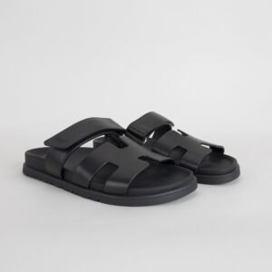 UAE Dubai Hermes Chypre Sandals Black Swift Leather Size 34-44