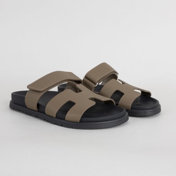 Handmade Hermes Shoes Epsom Leather Chypre Sandals Etoupe Size 34-44
