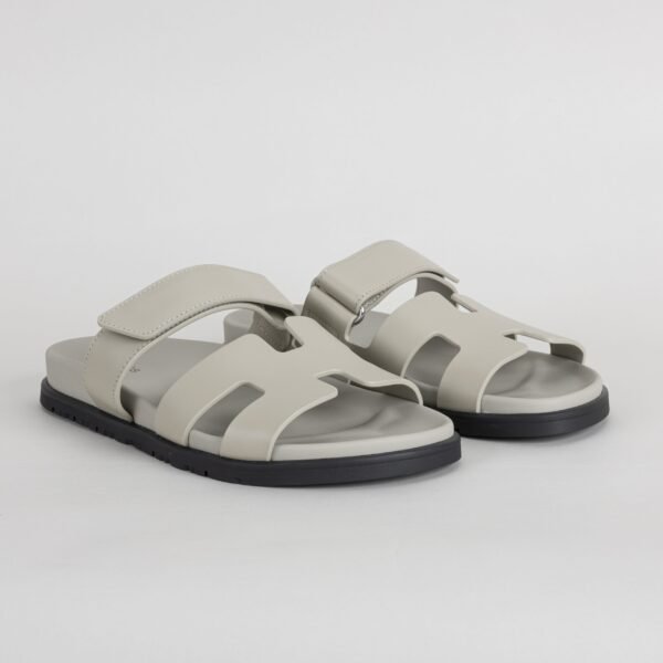 Hermes Shoes Price Light Grey Swift Leather Chypre Sandals Size 34-44