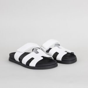 UK London Hermes Chypre Sandals Swift Leather White Size 34-44