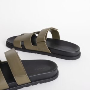 USA New York Herms Shoes Etoupe Swift Leather Chypre Sandals Size 34-44