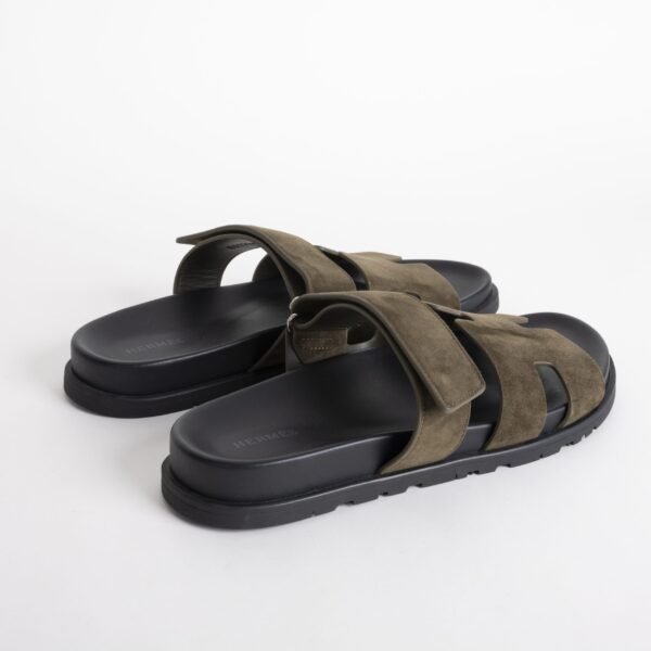 wsxc1749490405025_1-scaled-1 Handmade Hermes Chypre Men’s Sandals Suede Leather Vert Olive Size 34-44
