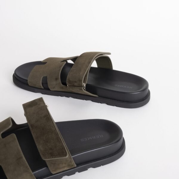 wsxc1749490405025_2-scaled-1 Handmade Hermes Chypre Men’s Sandals Suede Leather Vert Olive Size 34-44