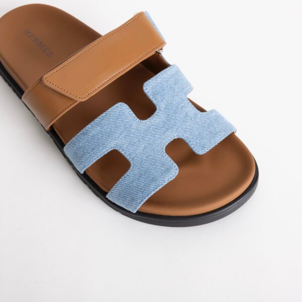 wsxc1749572984980_3 UAE Dubai Hemes Chypre Sandals Blue Jean Denim / 37 Gold Swift Leather Women’s Shoes