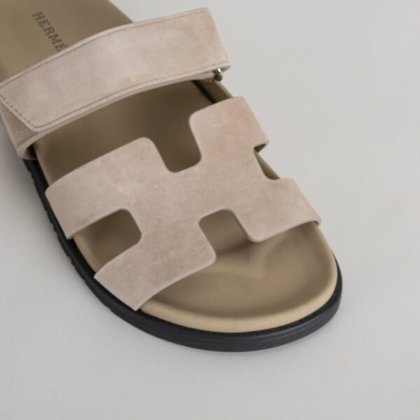 UK London Hermes Chypre Sandals Shoes 1F Argile Suede Leather Size34-42