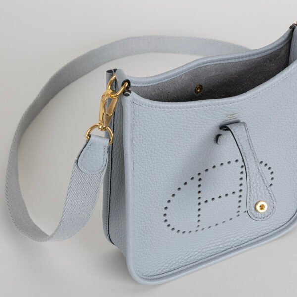 wsxc1750692910153_2 UK London Hermes Mini Evelyne 18CM Clemence Leather 8U Blue Glacier Gold Hardware