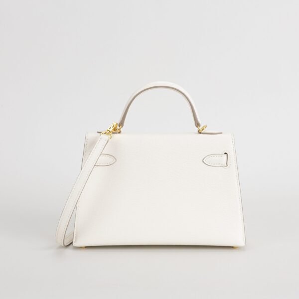 USA New York Chevre Leather Mini Kelly 19CM CC10 Craie Gold Hardware