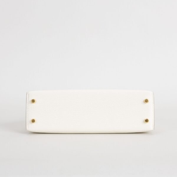 USA New York Chevre Leather Mini Kelly 19CM CC10 Craie Gold Hardware