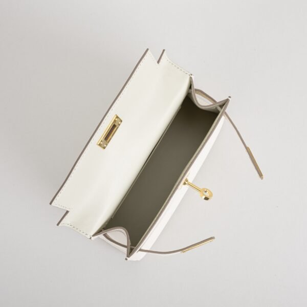 USA New York Chevre Leather Mini Kelly 19CM CC10 Craie Gold Hardware