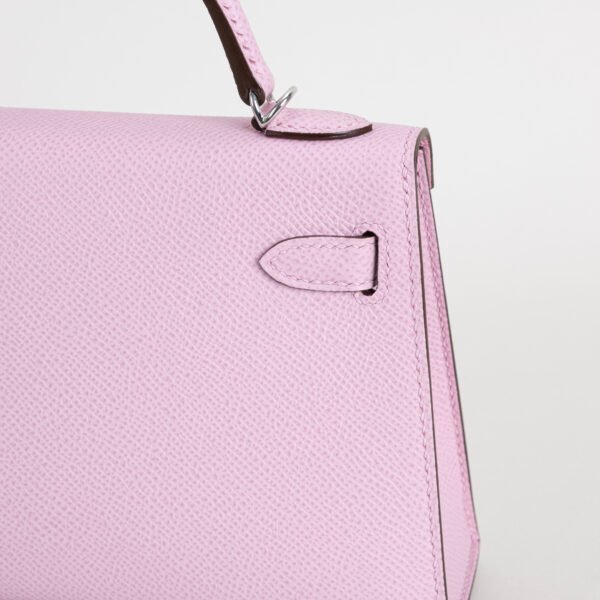 UK London Mini Kelly19CM Epsom Leather X9 Mauve Sylvestre Silver Hardware