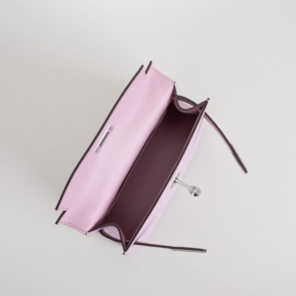UK London Mini Kelly19CM Epsom Leather X9 Mauve Sylvestre Silver Hardware