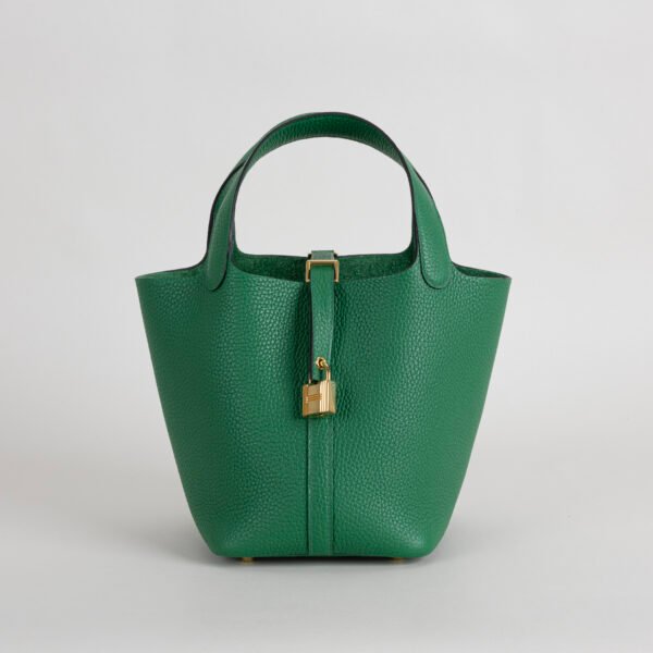 wsxc1754060431509_0-1 UK London Picotin Lock 18CM Clemence Leather U4 Vert Vertigo Gold Hardware