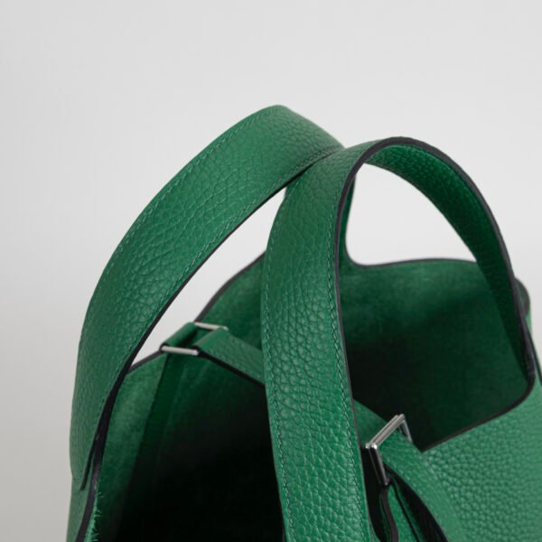 wsxc1754060433837_2 Full Handmade U4 Vert Vertigo Clemence Leather Picotin Lock 18CM Silver Hardware