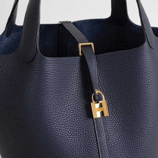 wsxc1754923777502_3 Canada Toronto Clemence Leather 2Z Blue Nuit Picotin 22CM Gold Hardware