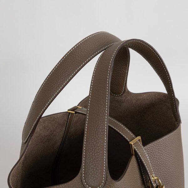 UK London Picotin 22CM Clemence Leather CC18 Etoupe Gold Hardware